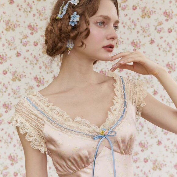 Lacemade Vintage Inspired Mucha Flower Dress Lace Floral Size XL - Picture 2 of 14